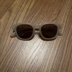 Matte Taupe Square Sunglasses with Brown Lenses